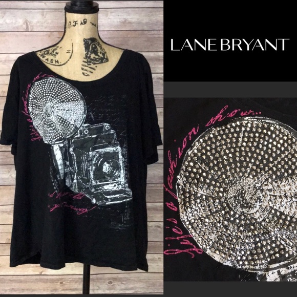 Lane Bryant Tops - Lane Bryant Graphic Black Short Sleeved Tee